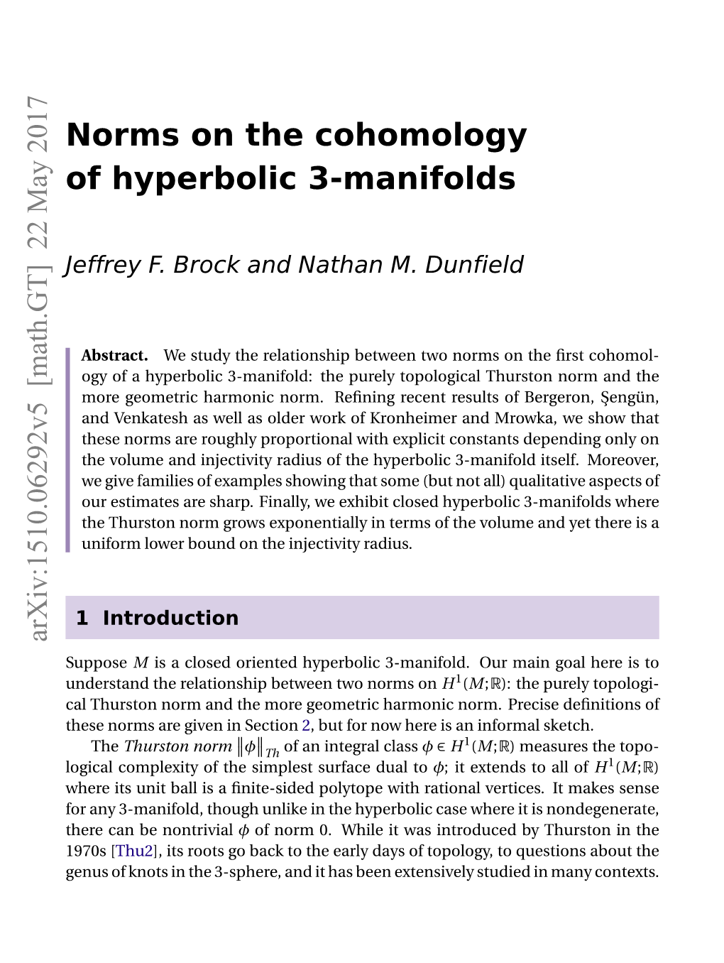 Norms on the Cohomology of Hyperbolic 3-Manifolds