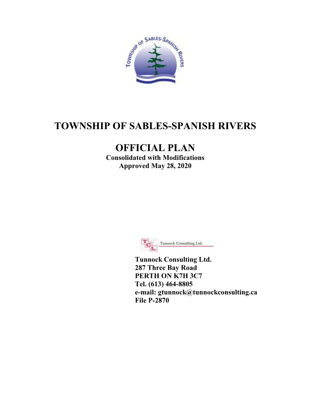 Township of Sables-Spanish Rivers Official Plan TABLE of CONTENTS