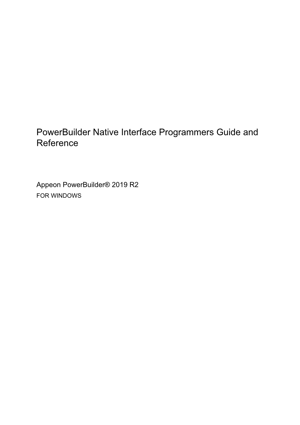 Powerbuilder Native Interface Programmers Guide and Reference