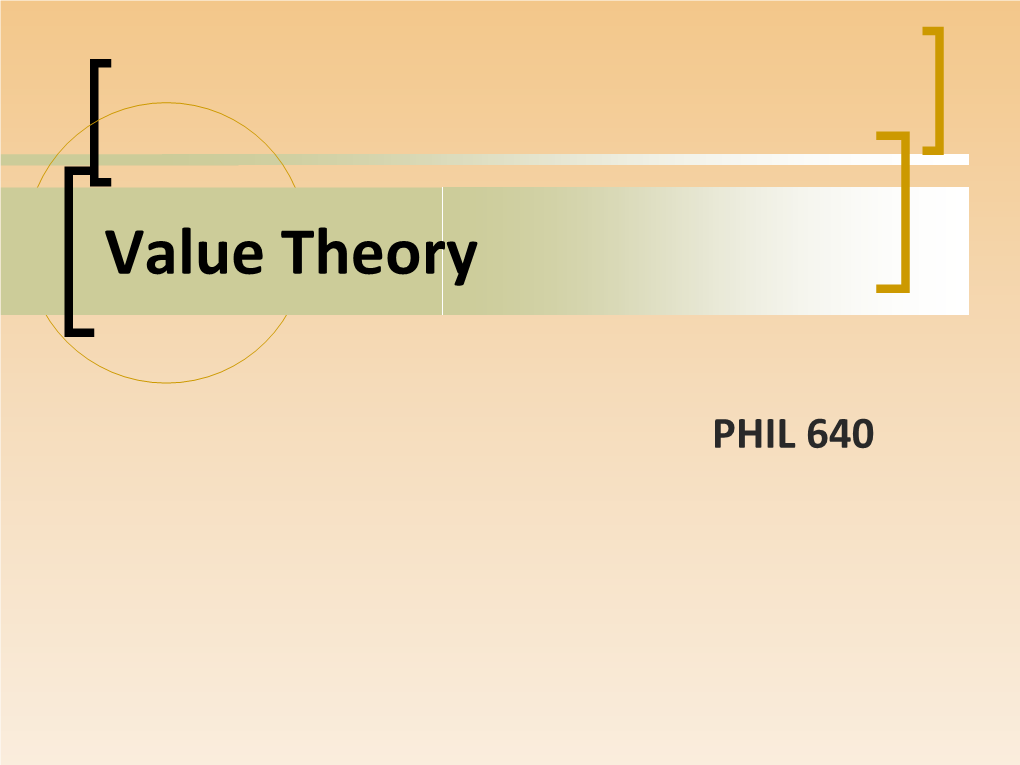 PHIL 640 Preliminary Matters