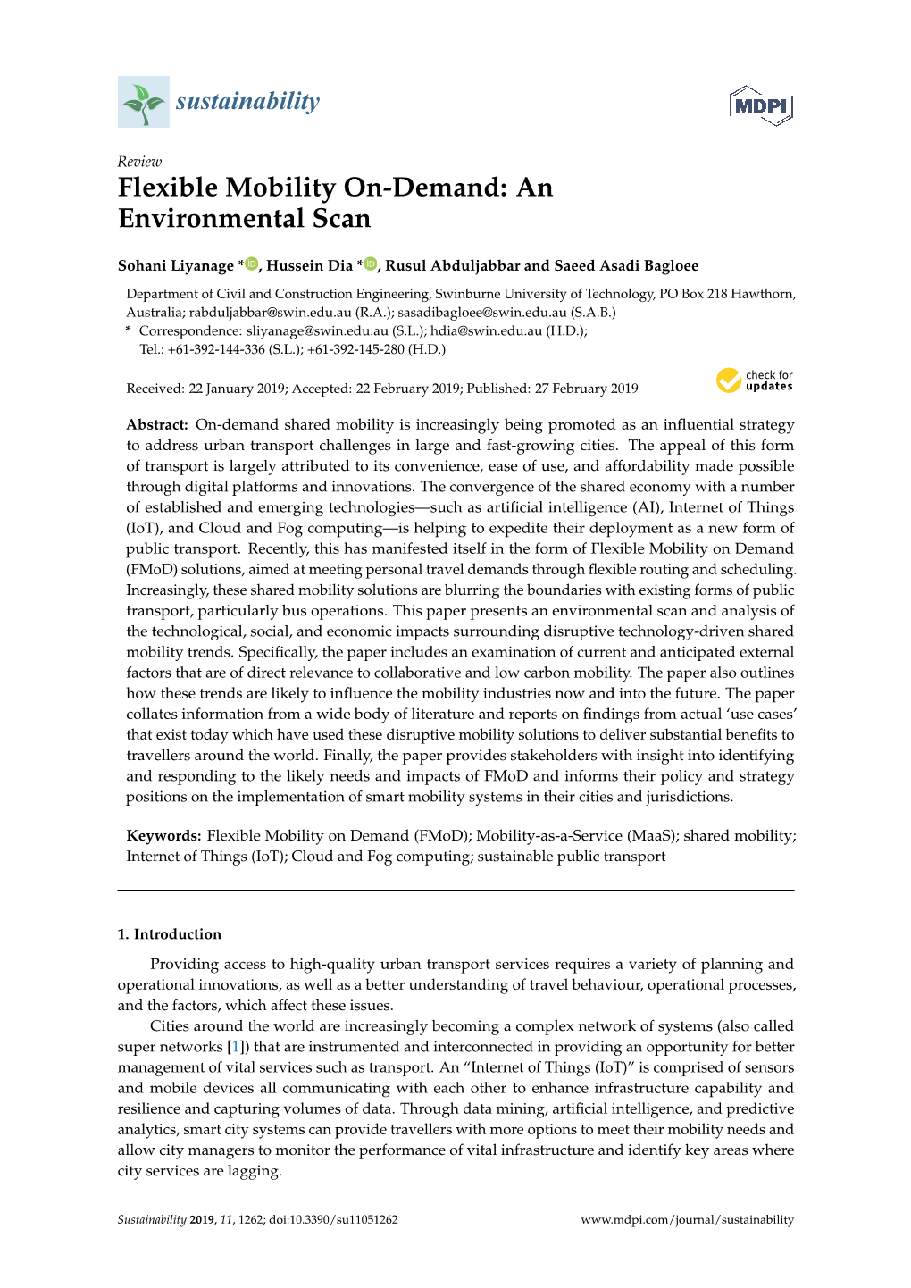 Flexible Mobility On-Demand: an Environmental Scan