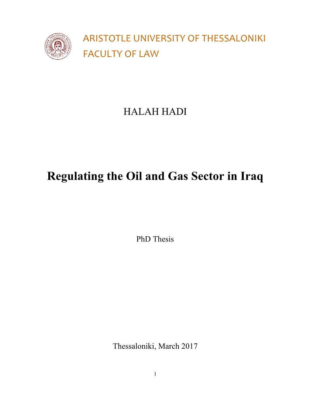 Regulating the Oil and Gas Sector in Iraq
