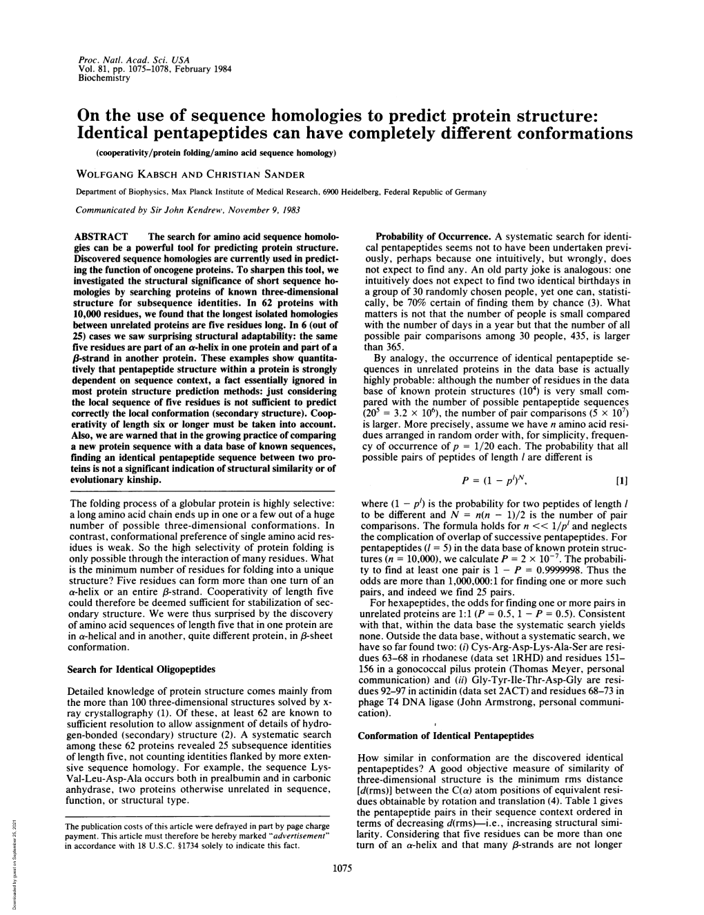 On the Use of Sequence Homologies to Predict Protein Structure