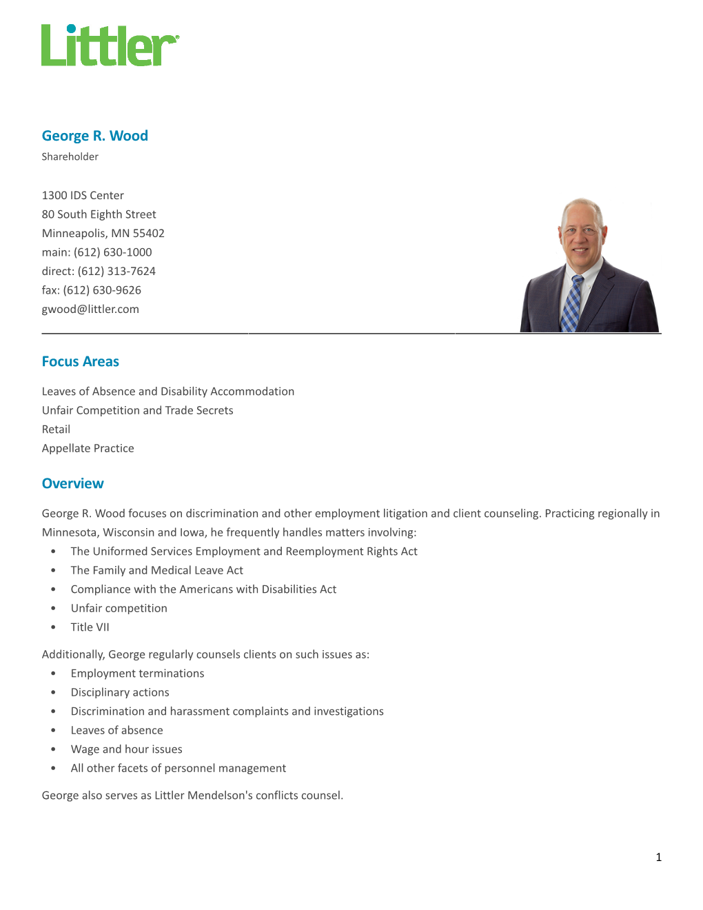 George R. Wood Focus Areas Overview