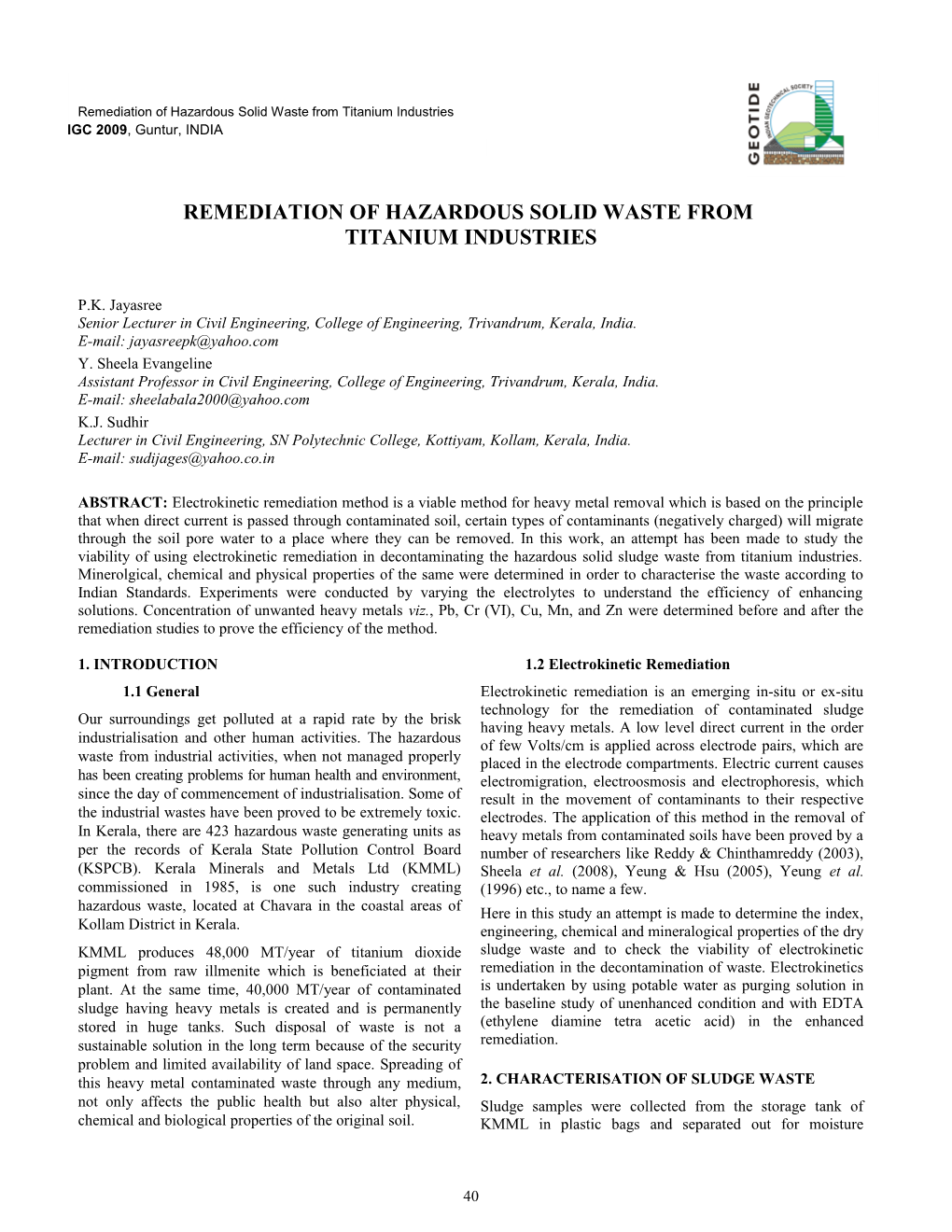 Indian Geotechnical Conference (December 18-20, 2003) s1