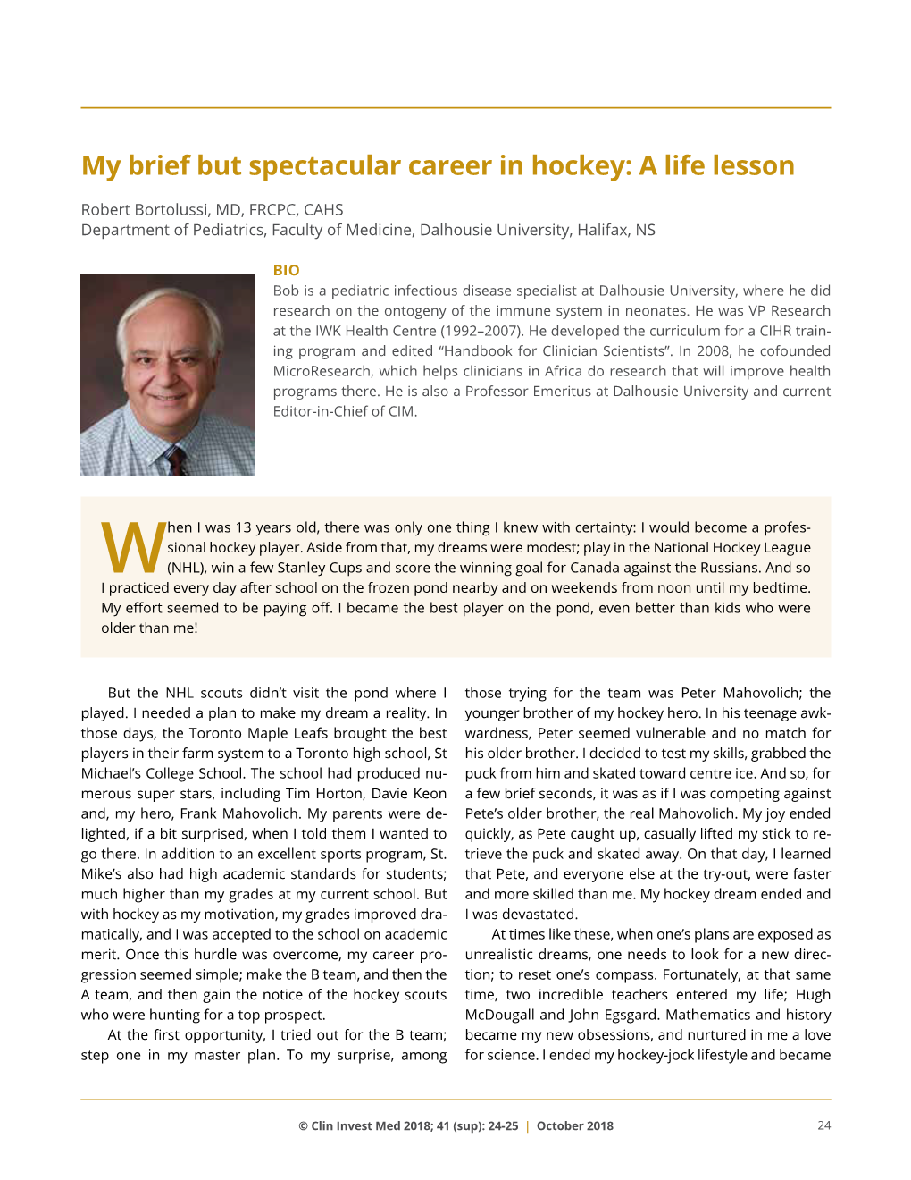 My Brief but Spectacular Career in Hockey: a Life Lesson