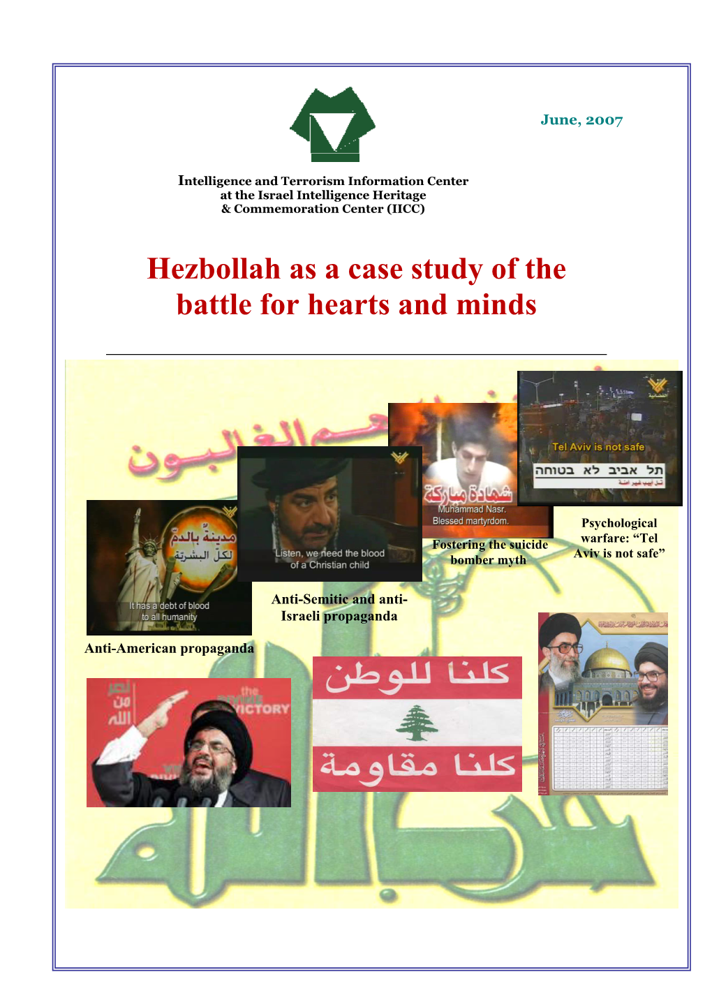 Hezbollah As a Case Study of the Battle for Hearts and Minds