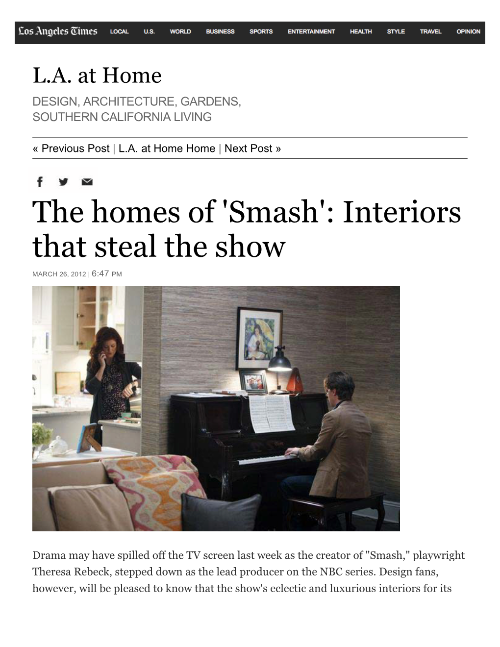 The Homes of 'Smash': Interiors That Steal the Show