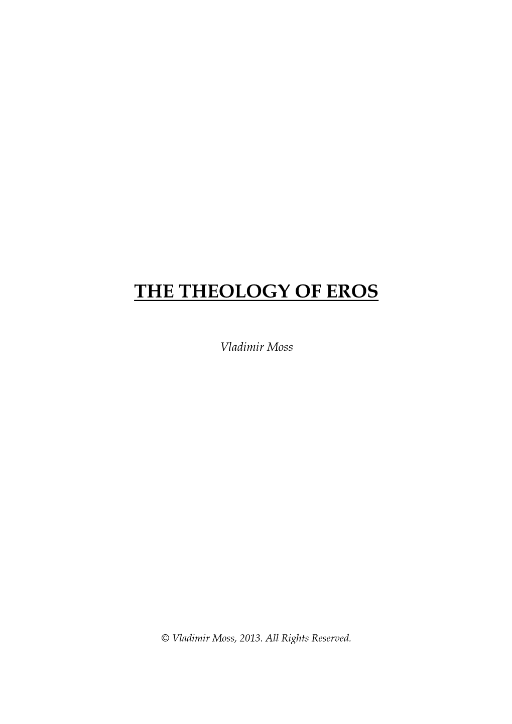 The Theology of Eros