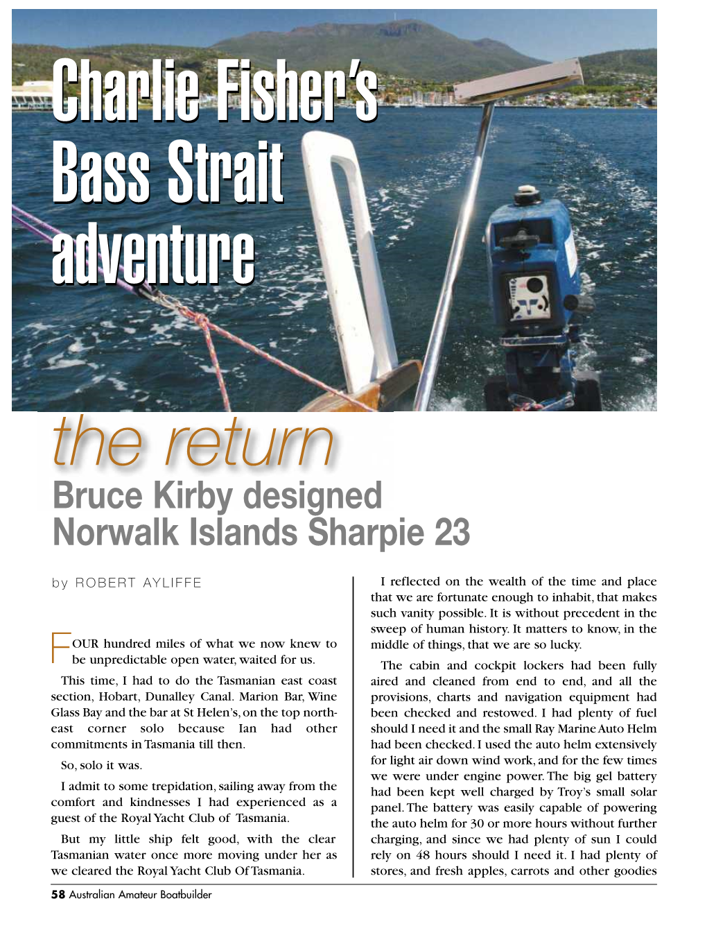 The Return Bruce Kirby Designed Norwalk Islands Sharpie 23