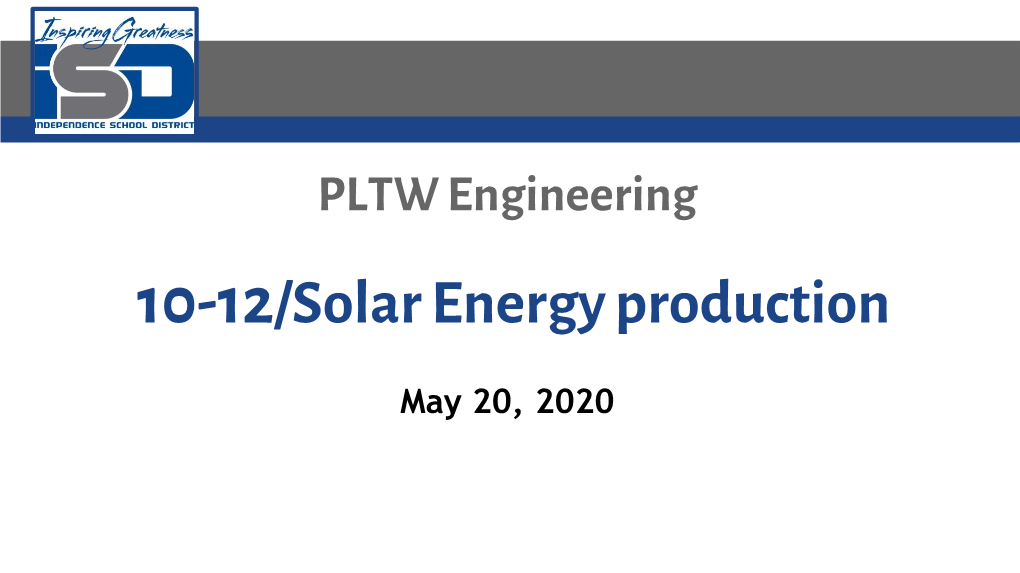 10-12/Solar Energy Production