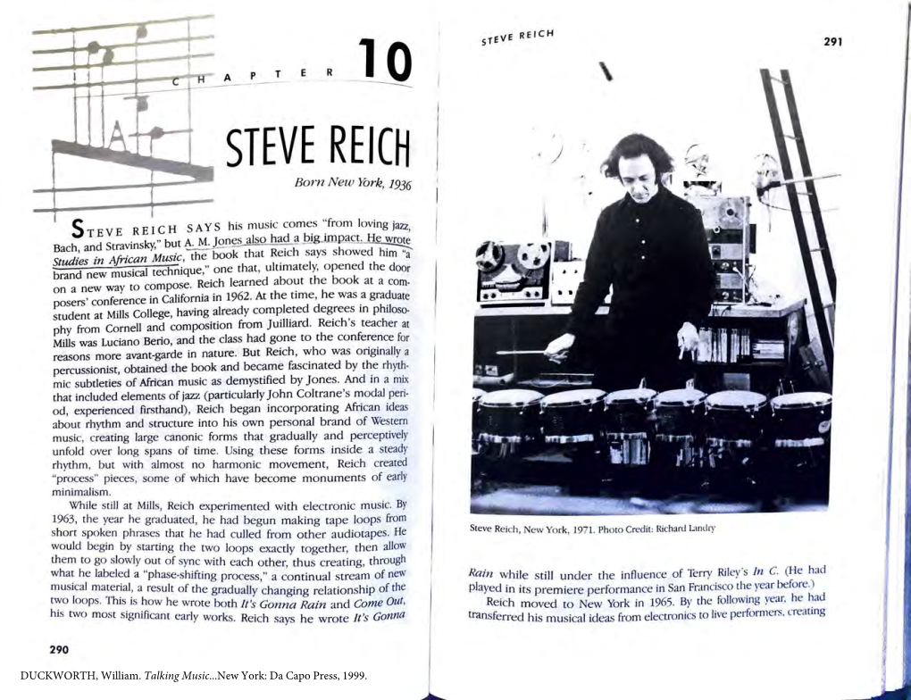 STEVE REICH ) Bom New York, 1936