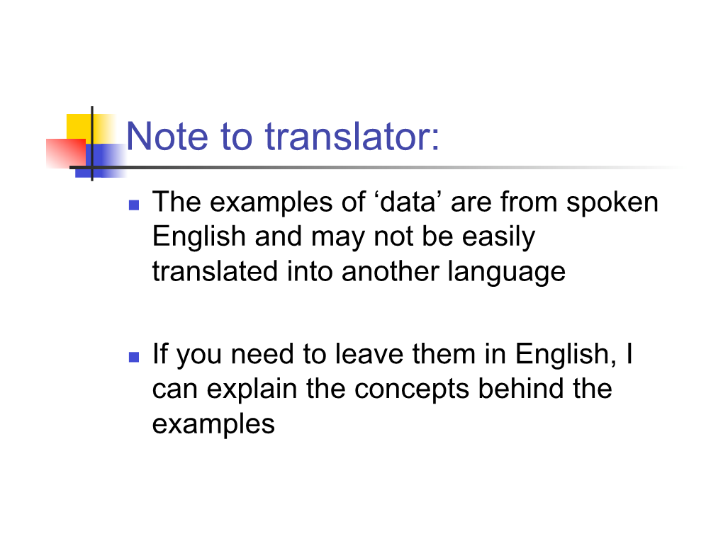 Note to Translator