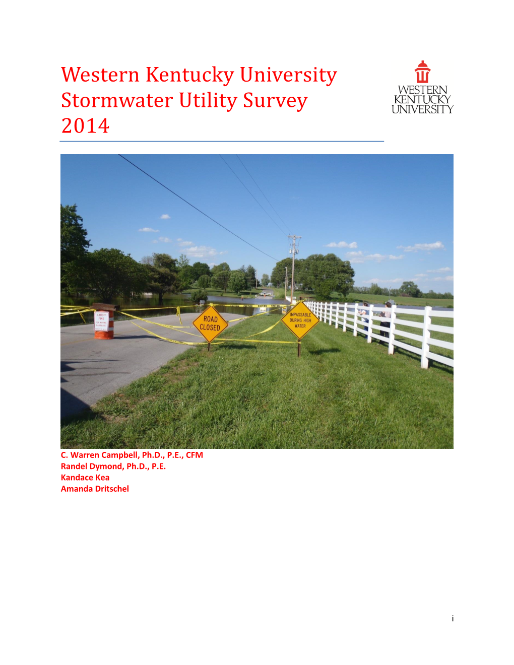 Western Kentucky University Stormwater Utility Survey 2014