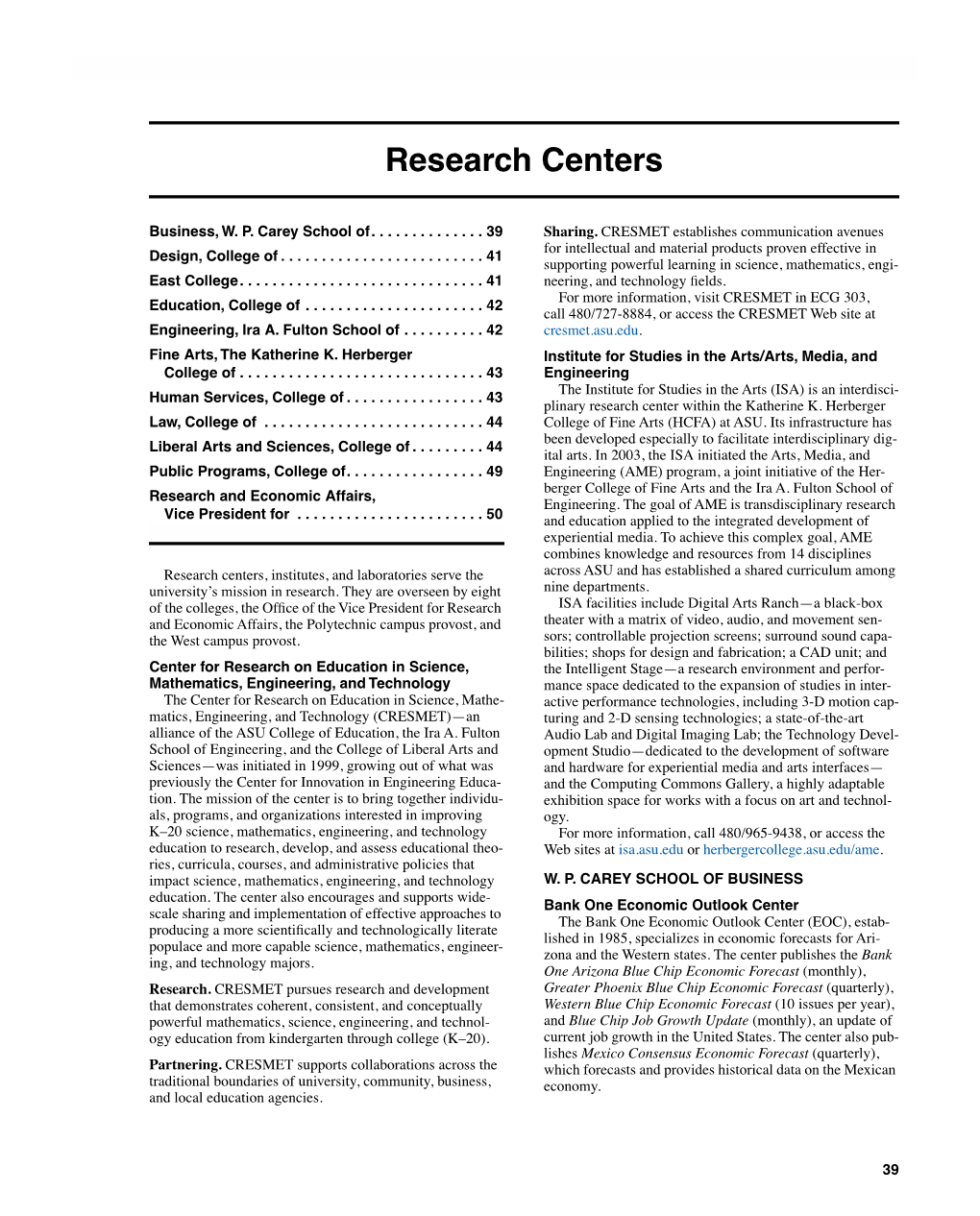 Research Centers