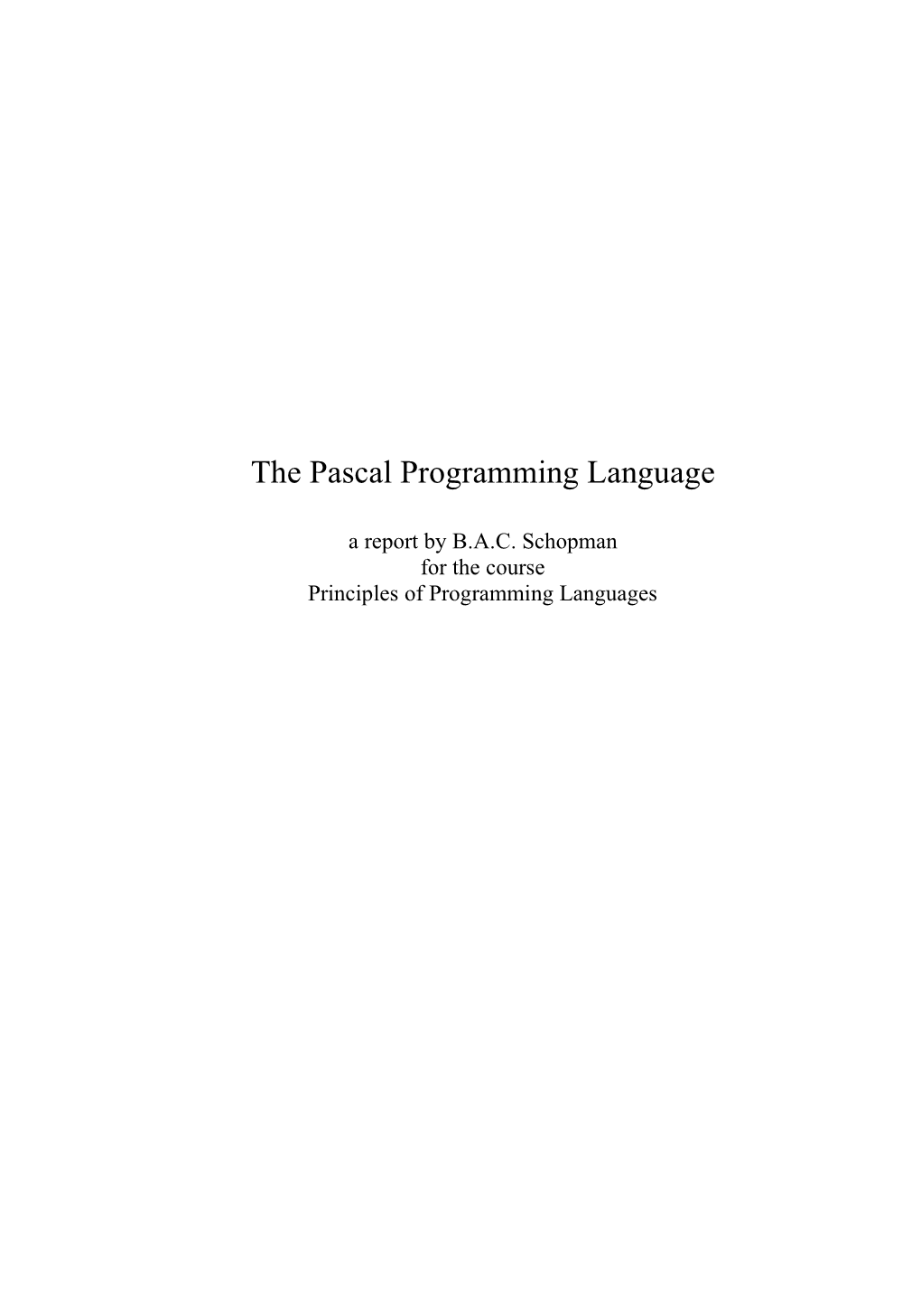 The Pascal Programming Language