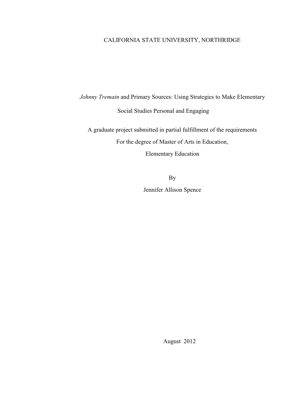 Johnny Tremain and Primary Sources: Using Strategies to Make Elementary