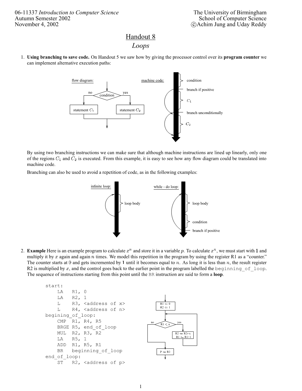 Handout 8 Loops