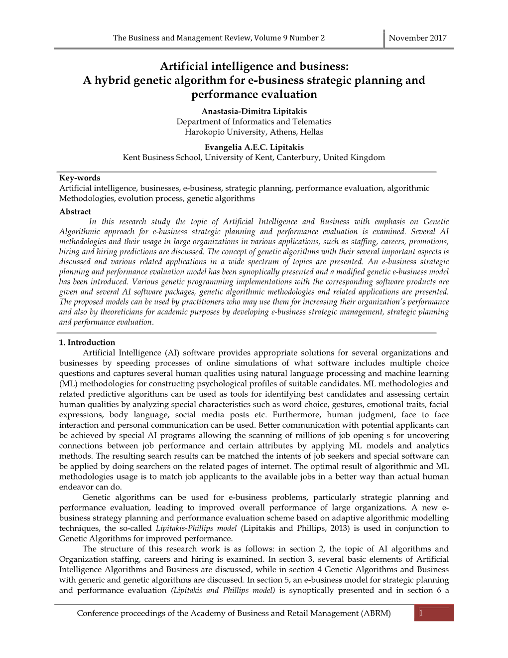 Artificial Intelligence and Business: a Hybrid Genetic Algorithm for E-Business Strategic Planning and Performance Evaluation