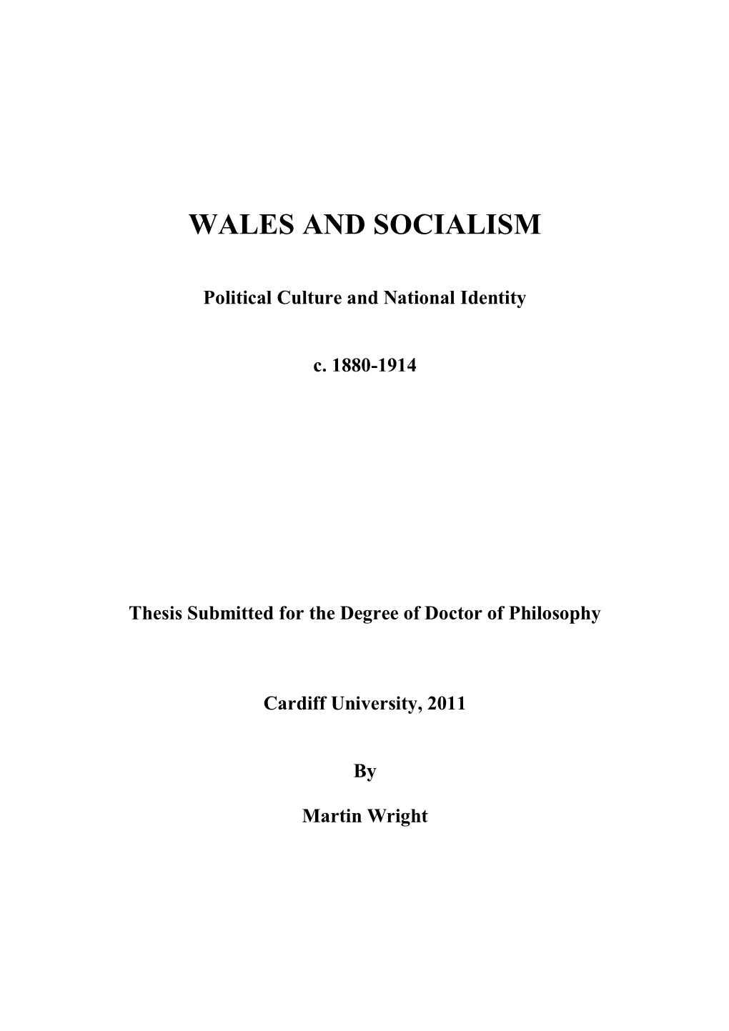 Wales and Socialism