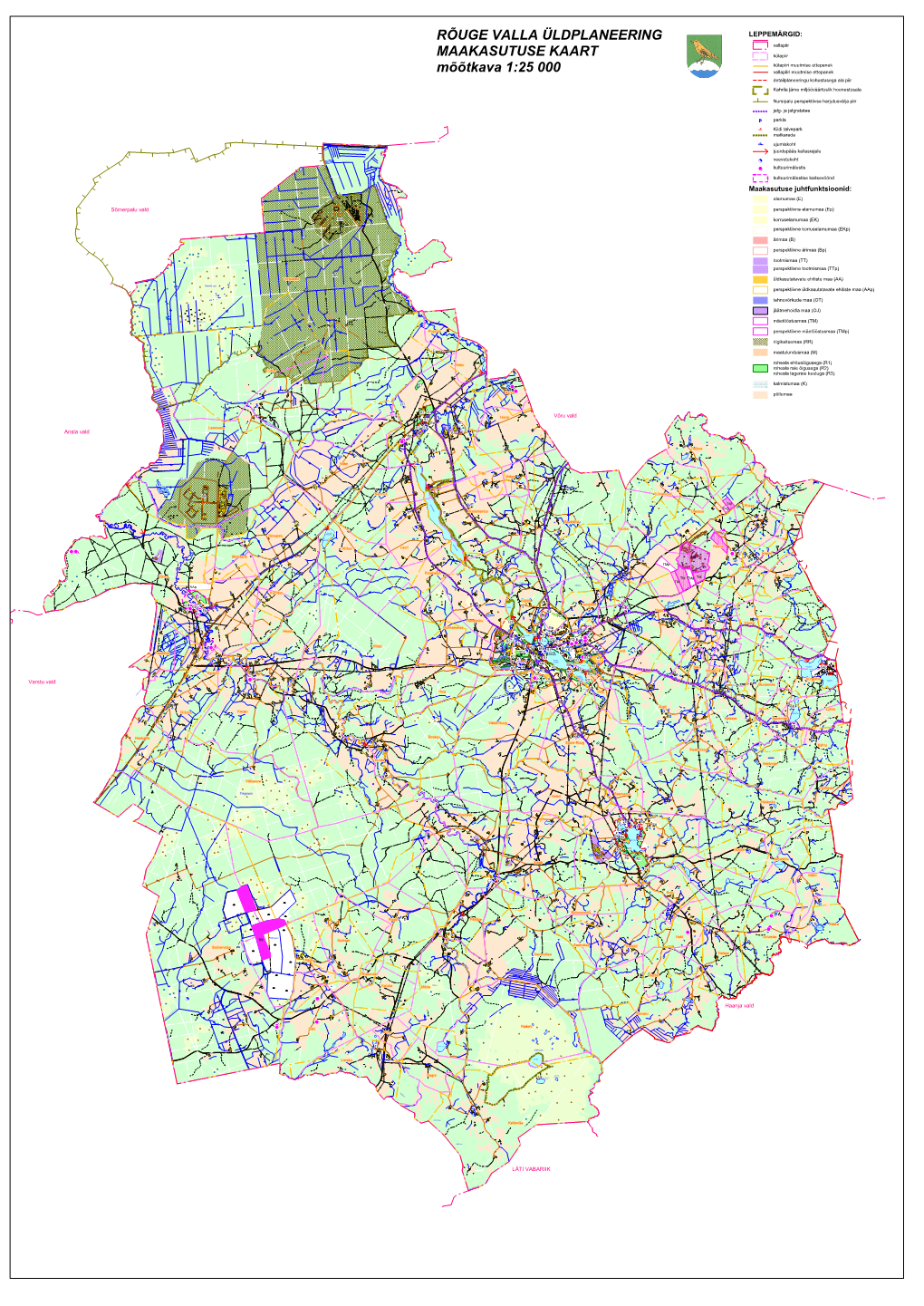 RÕUGE VALLA ÜLDPLANEERING MAAKASUTUSE KAART Mõõtkava