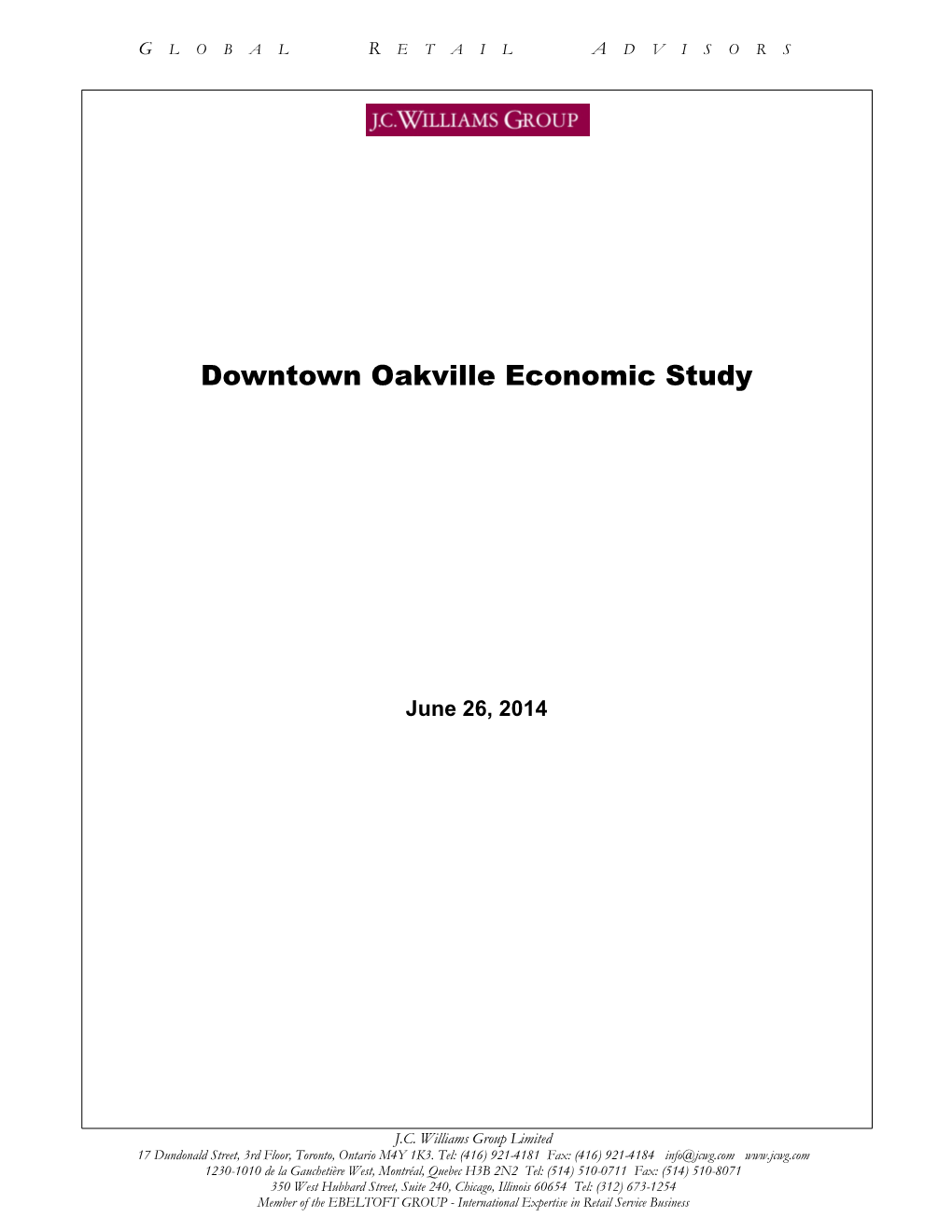 Downtown Oakville Economic Study