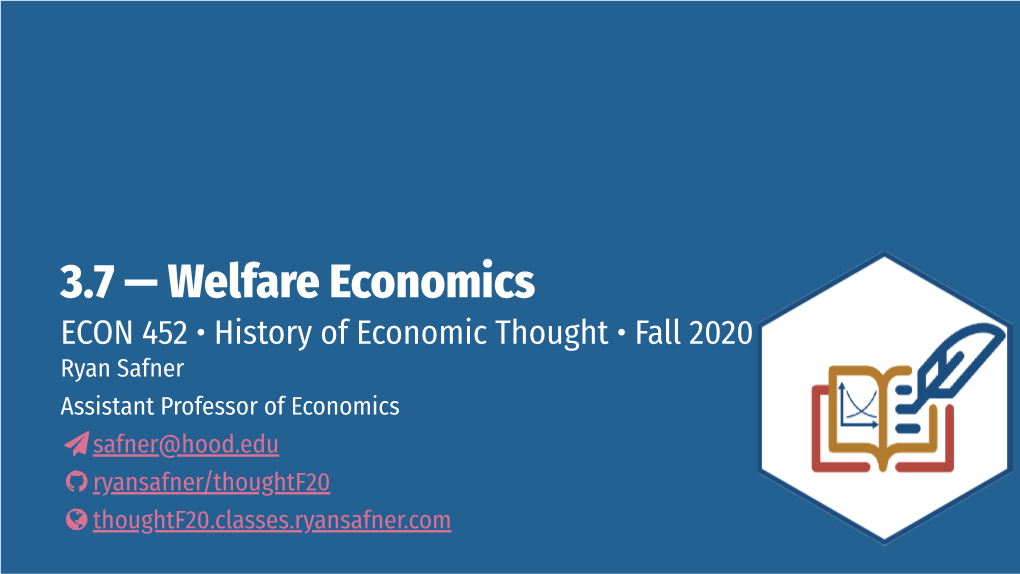 3.7 — Welfare Economics