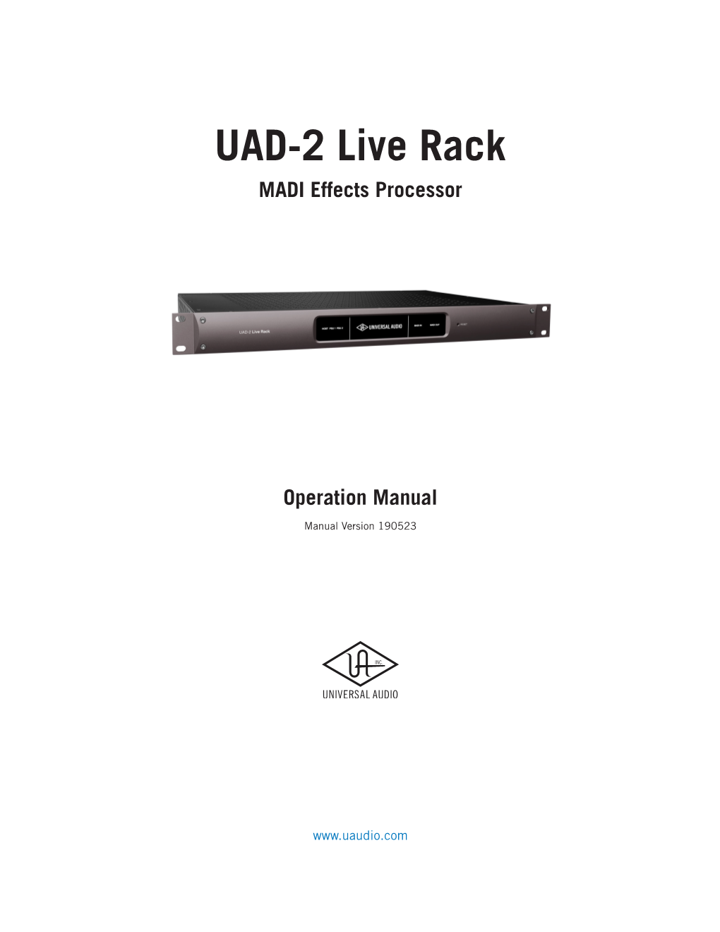 UAD‑2 Live Rack Manual