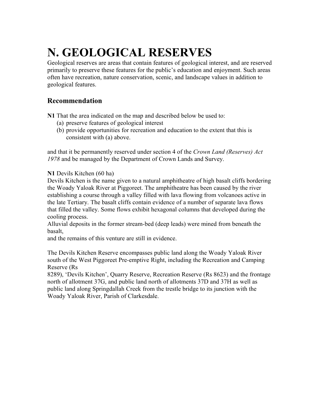 N. Geological Reserves