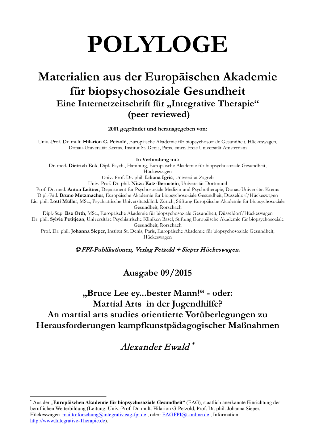 Martial Arts in Der Jugendhilfe? an Martial Arts Studies Orientierte Vorüberlegungen Zu Herausforderungen Kampfkunstpädagogischer Maßnahmen