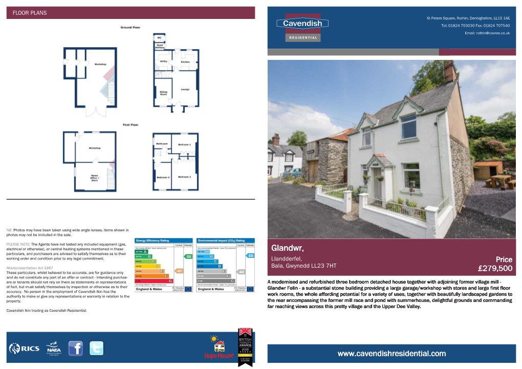 Glandwr, Particulars, and Purchasers Are Advised to Satisfy Themselves As to Their Working Order and Condition Prior to Any Legal Commitment