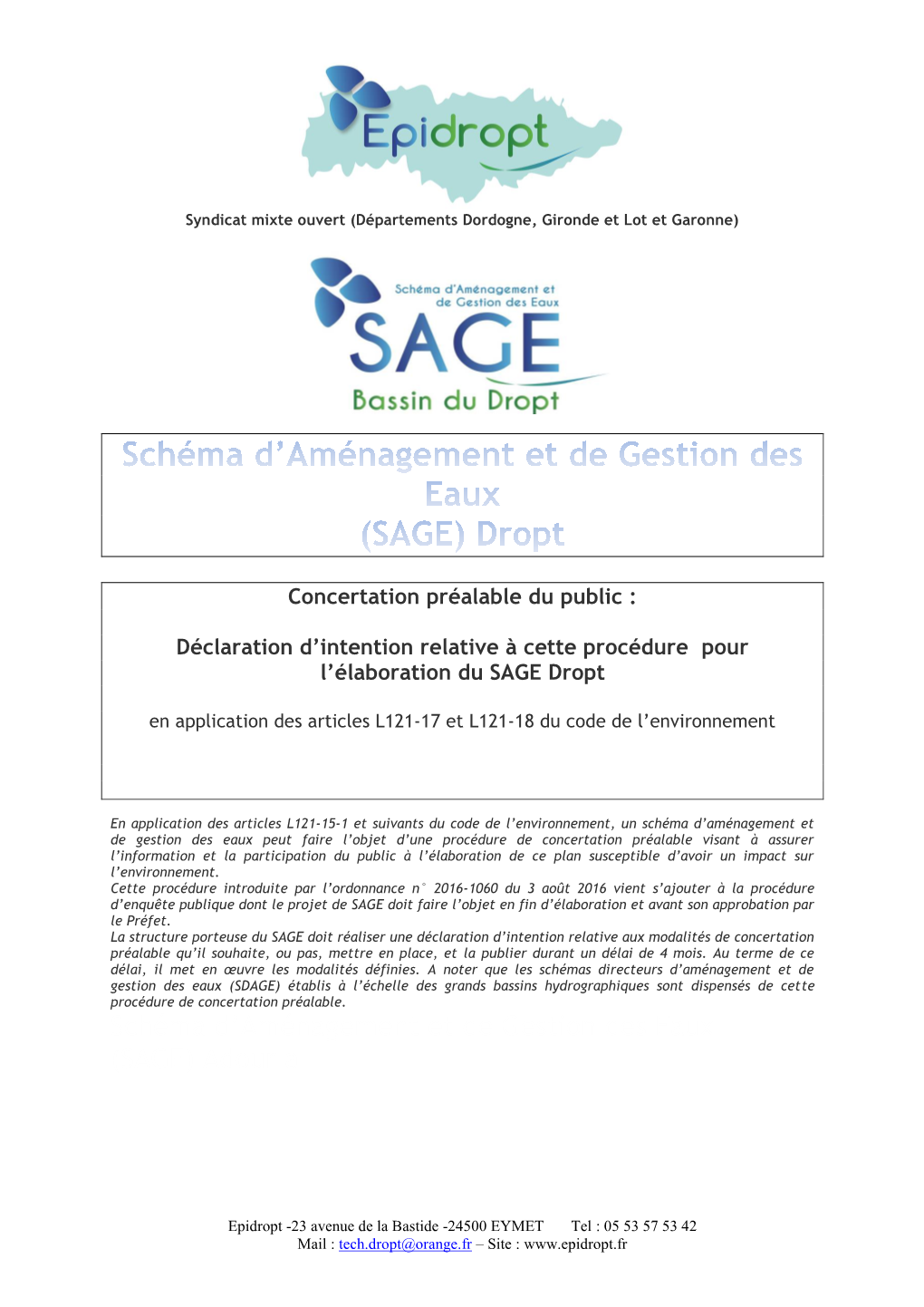 Schéma D'aménagement Et De Gestion Des Eaux (SAGE) Adour A
