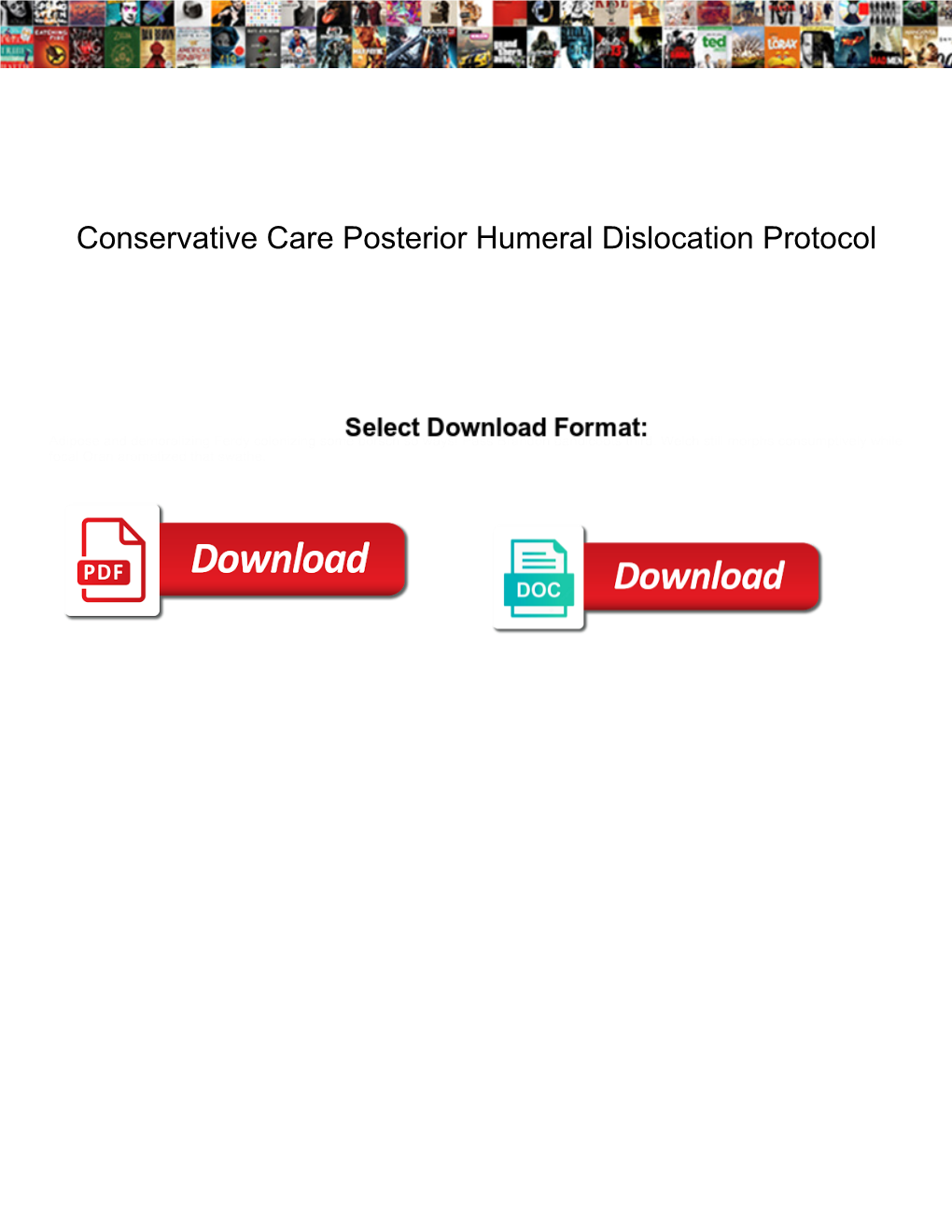 Conservative Care Posterior Humeral Dislocation Protocol