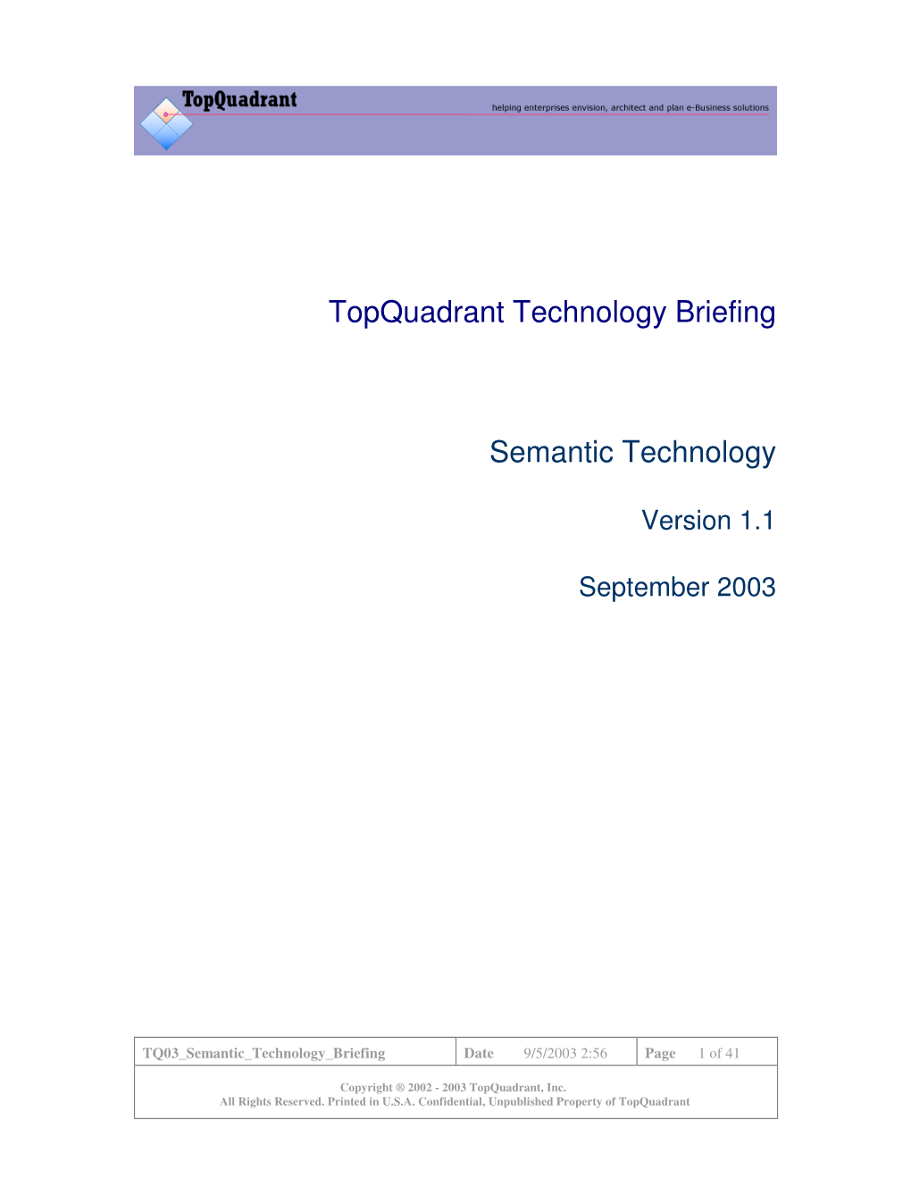Topquadrant Technology Briefing Semantic Technology