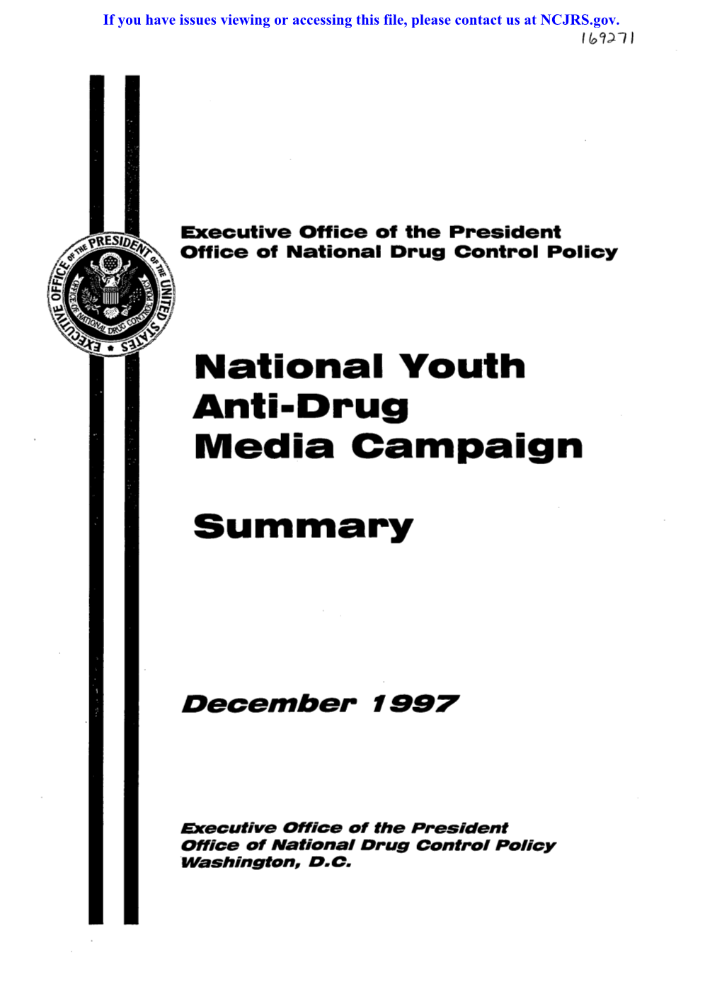 National Youth Anti-Drug Paign Summary