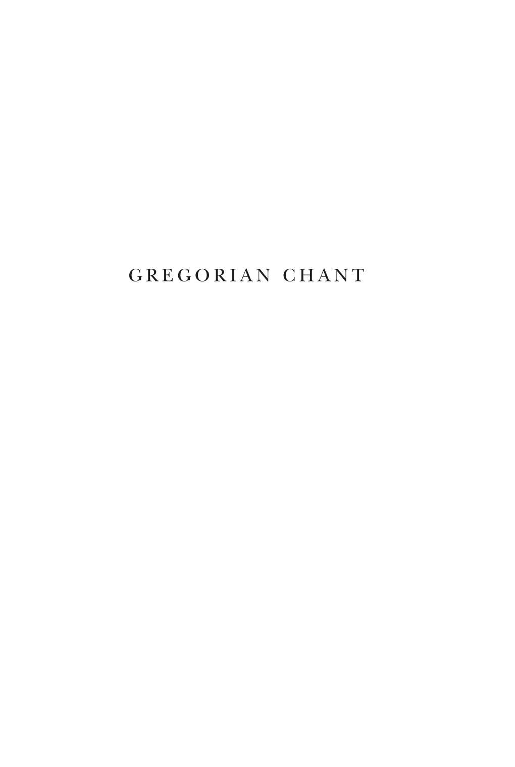 Gregorian Chant