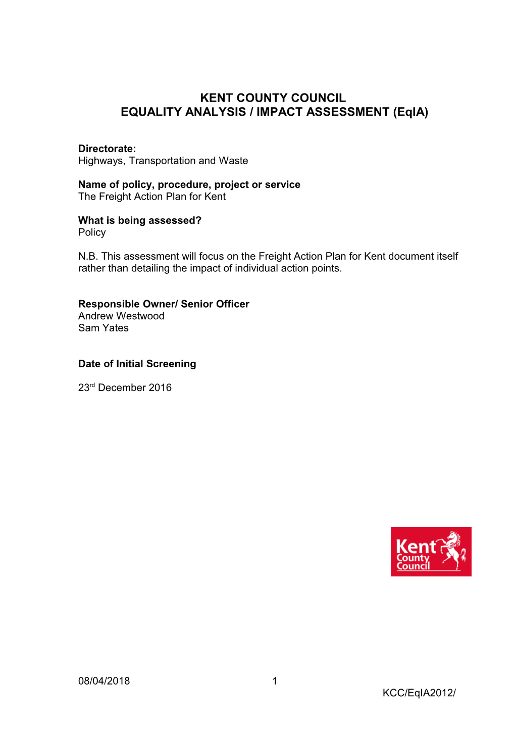 Customer Impact Assessment Report Template