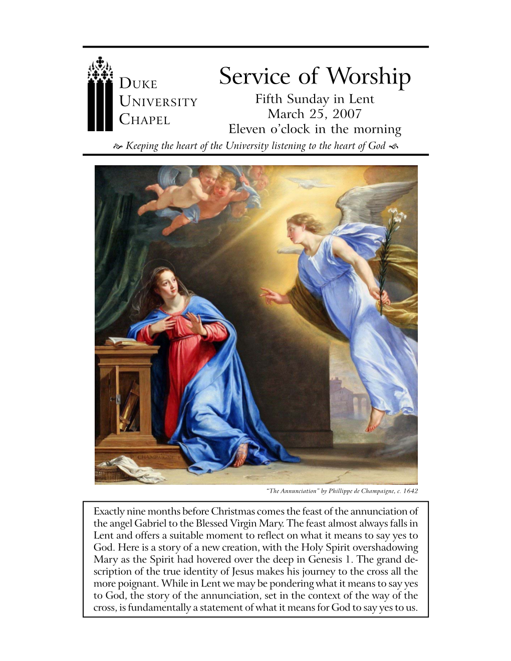 Service of Worship