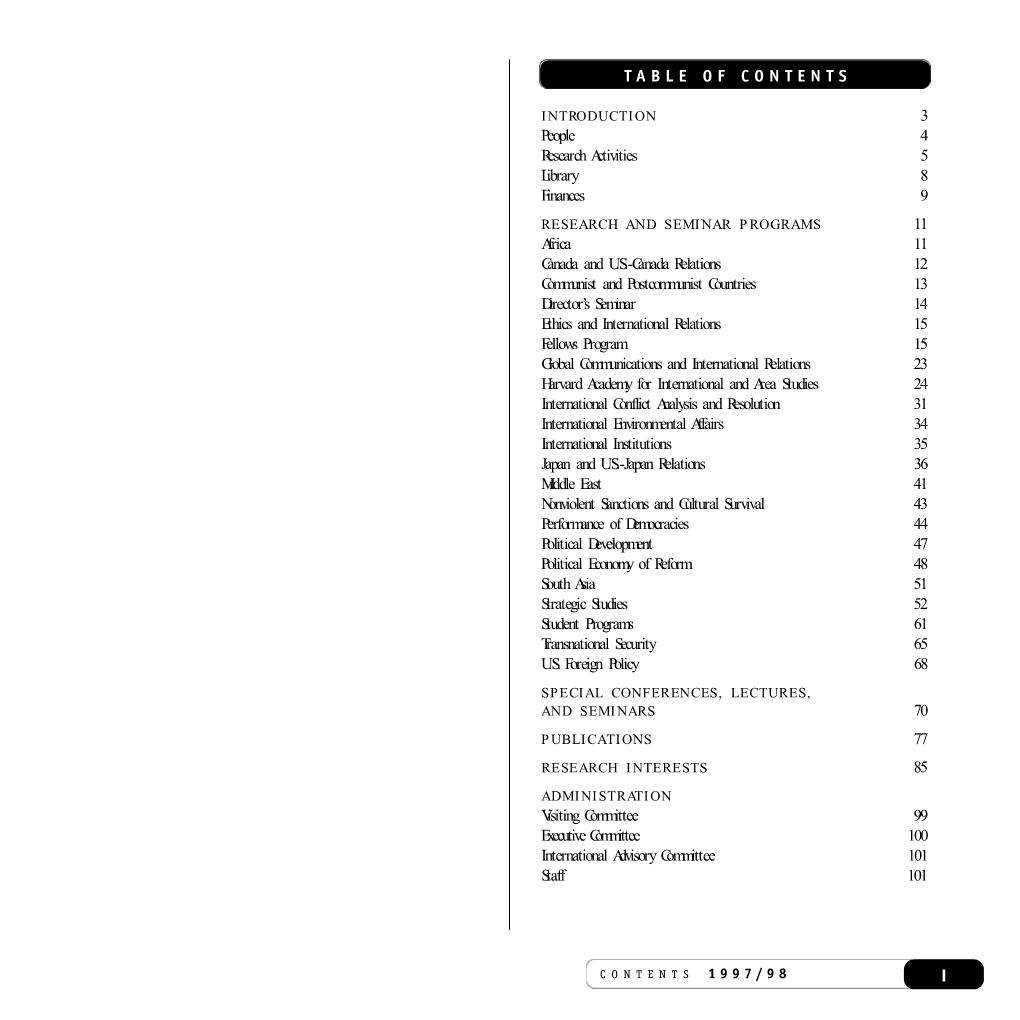 1 Table of Contents