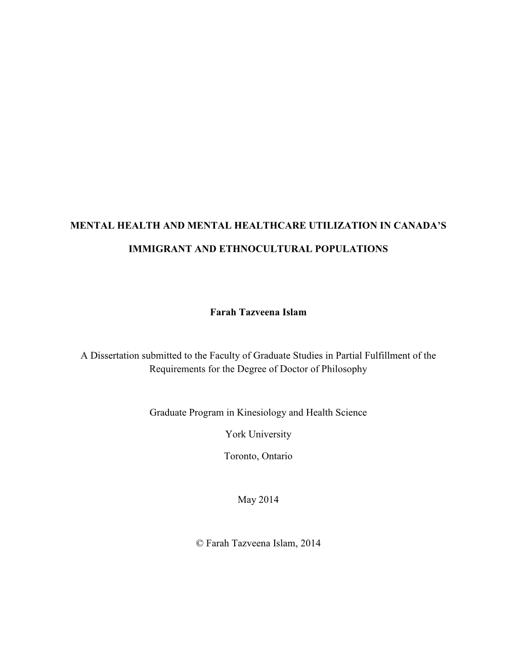 Mental Health and Mental Healthcare Utilization in Canada’S