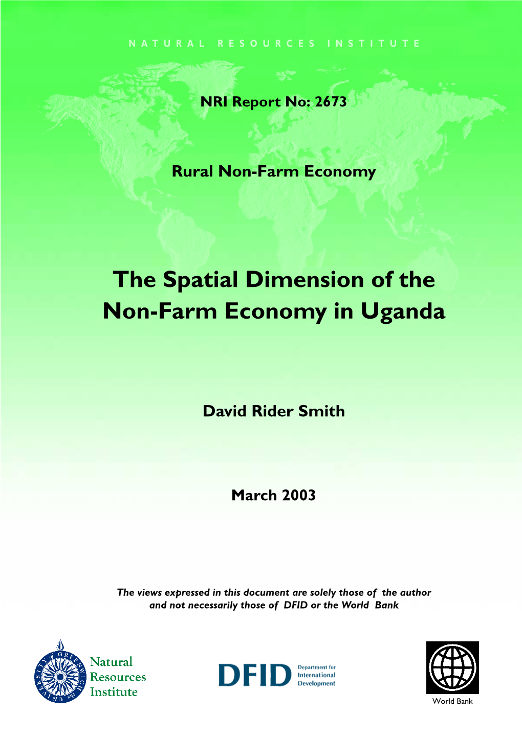 The Spatial Dimension of the Non-Farm Economy in Uganda