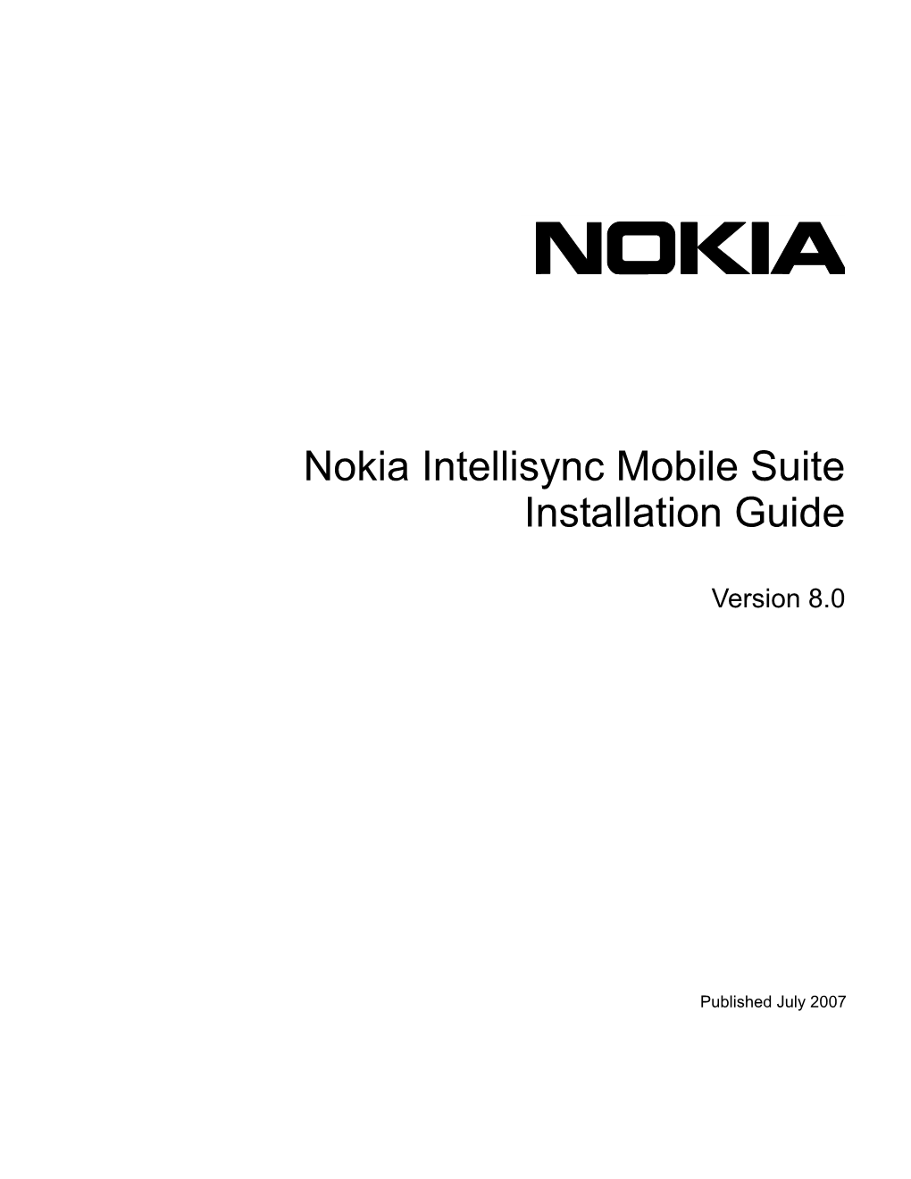 Nokia Intellisync Mobile Suite Installation Guide