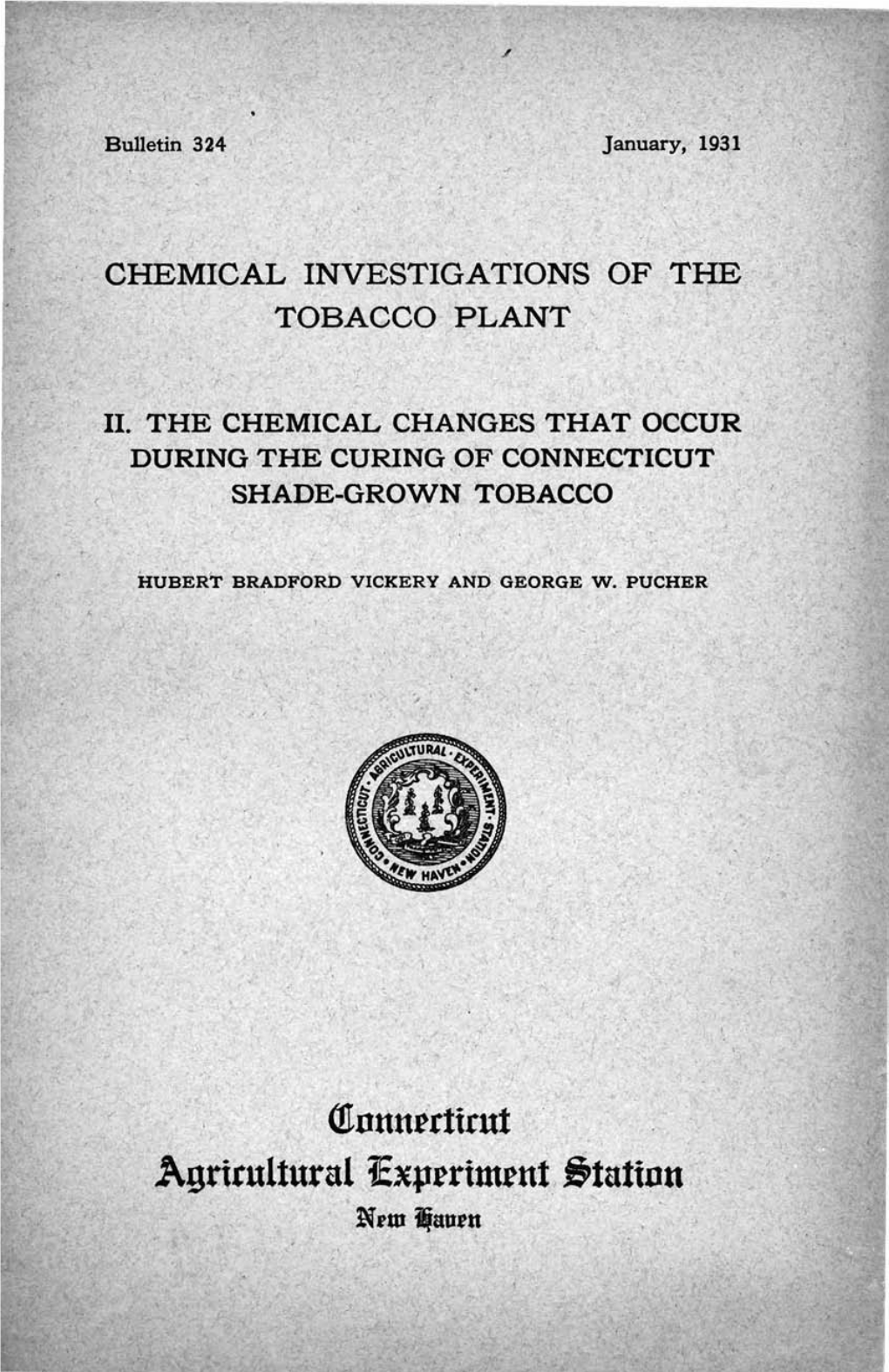 Chemical Investigations of the Tobacco Plant