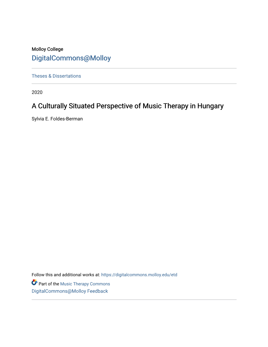 A Culturally Situated Perspective of Music Therapy in Hungary