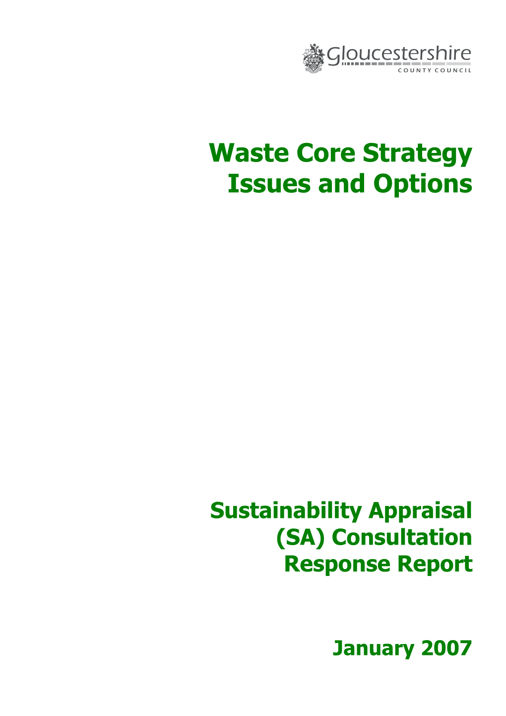 Waste Core Strategy Issues and Options