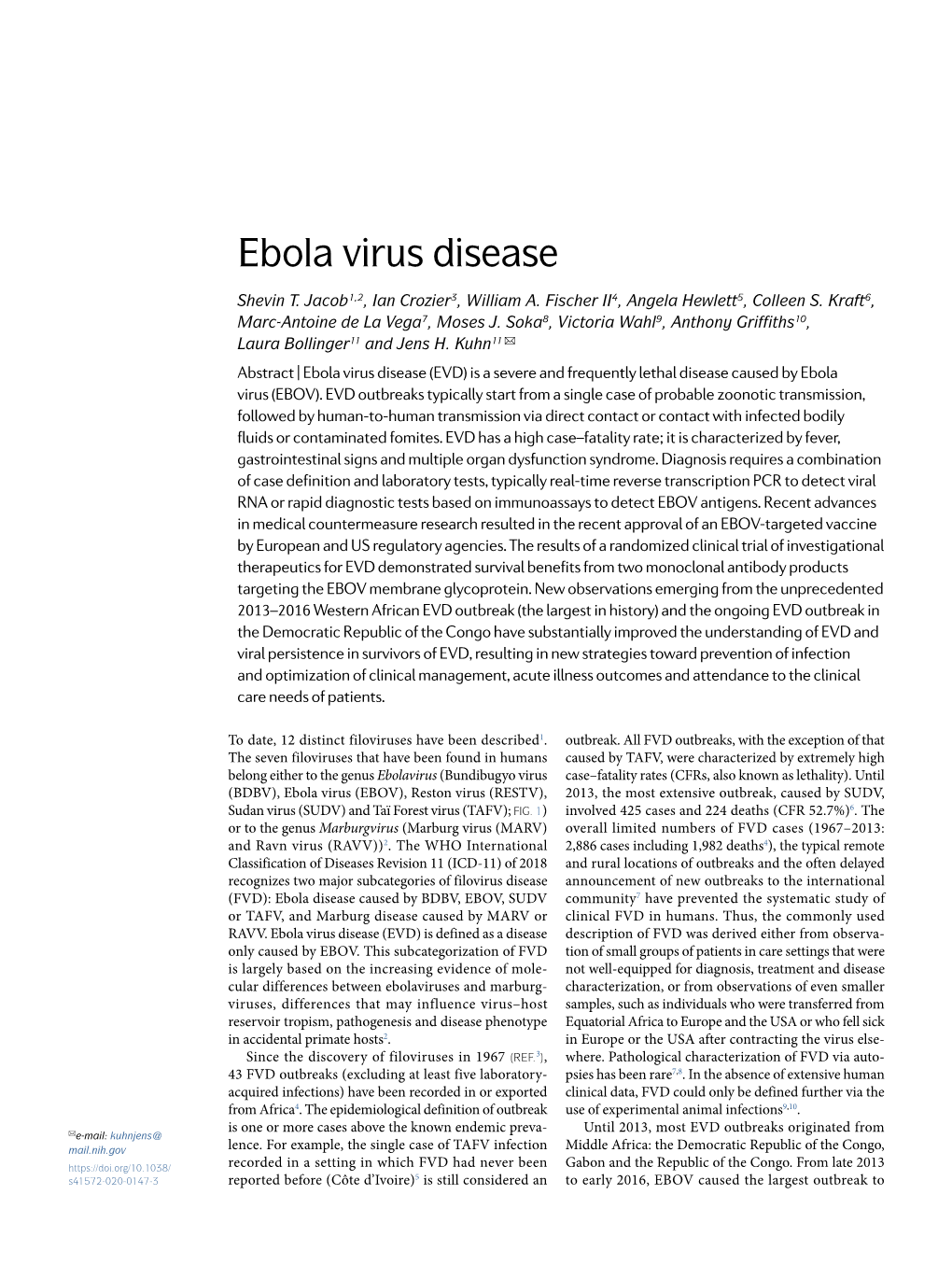 Ebola Virus Disease