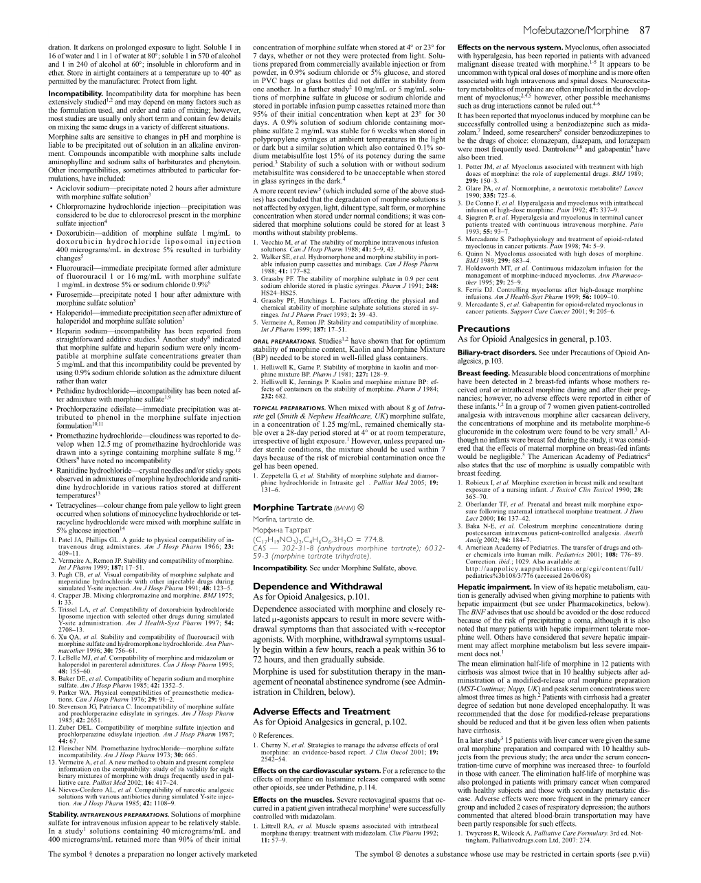 Mofebutazone/Morphine 87 Dration