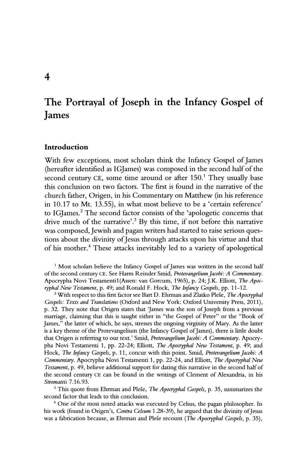 The Portrayal of Joseph in the Infancy Gospel of James