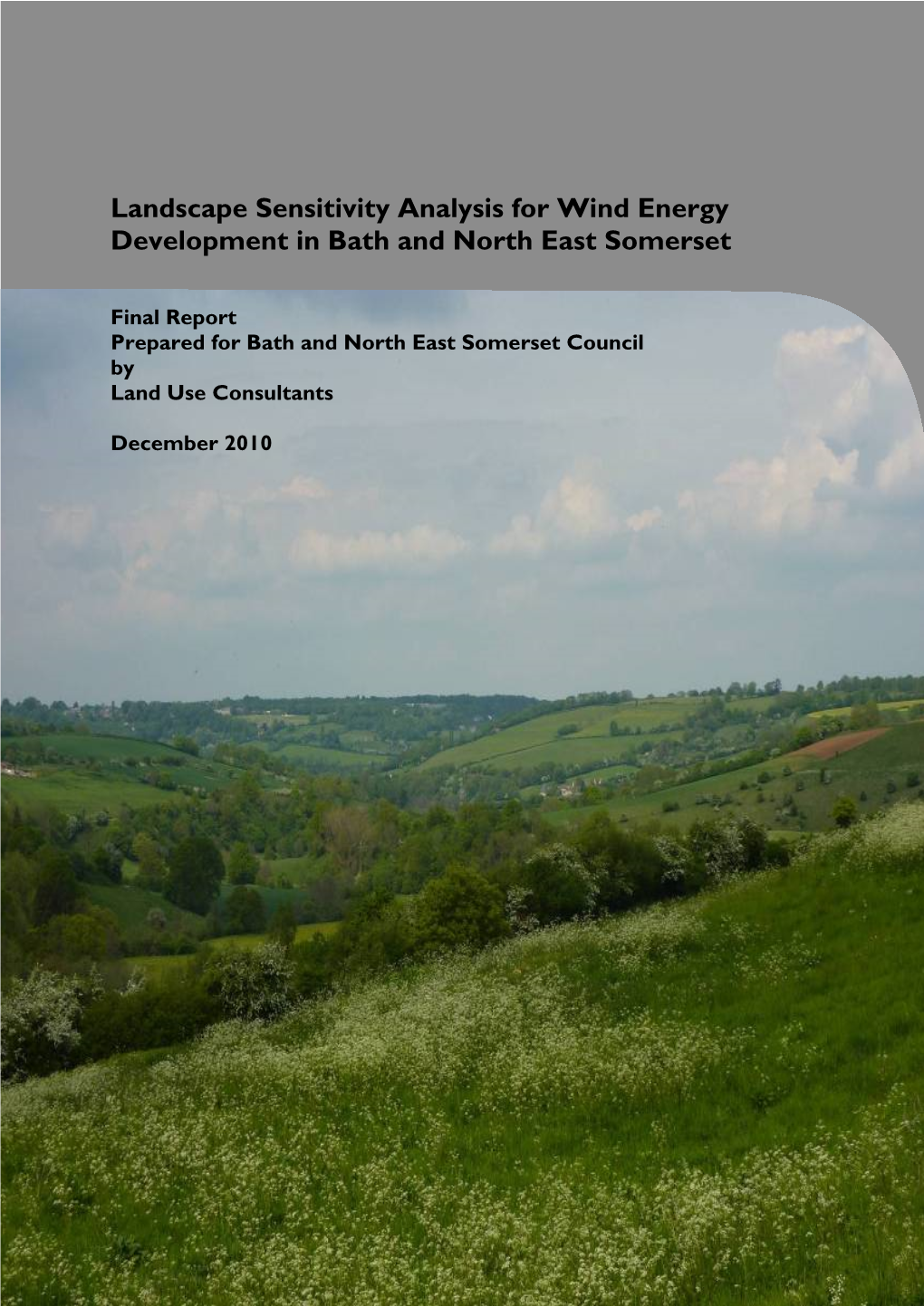 Landscape Sensitivity Analysis for Wind Energy Development in Bath and North East Somerset