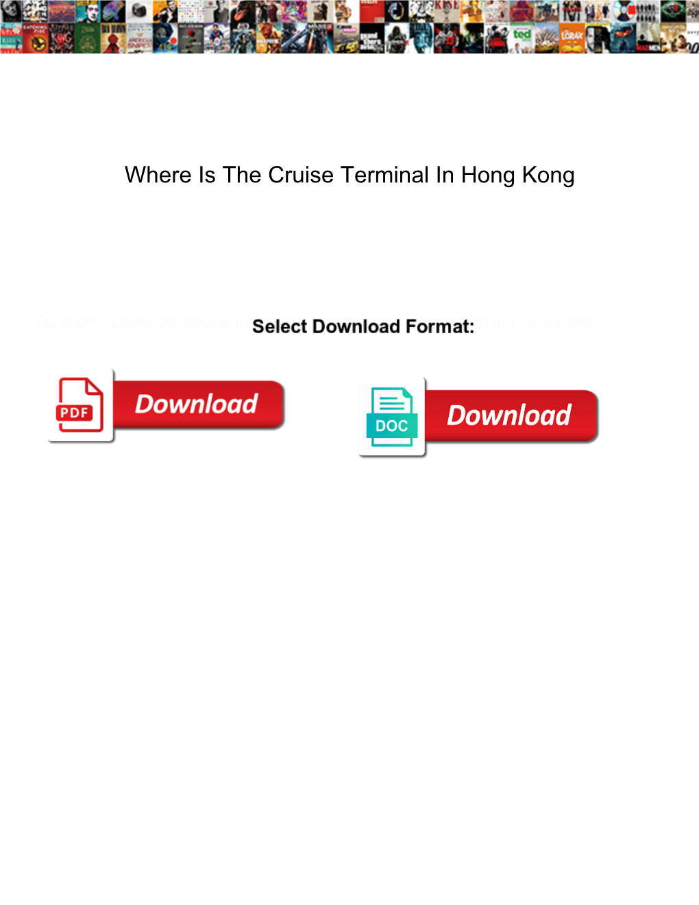 Where Is the Cruise Terminal in Hong Kong